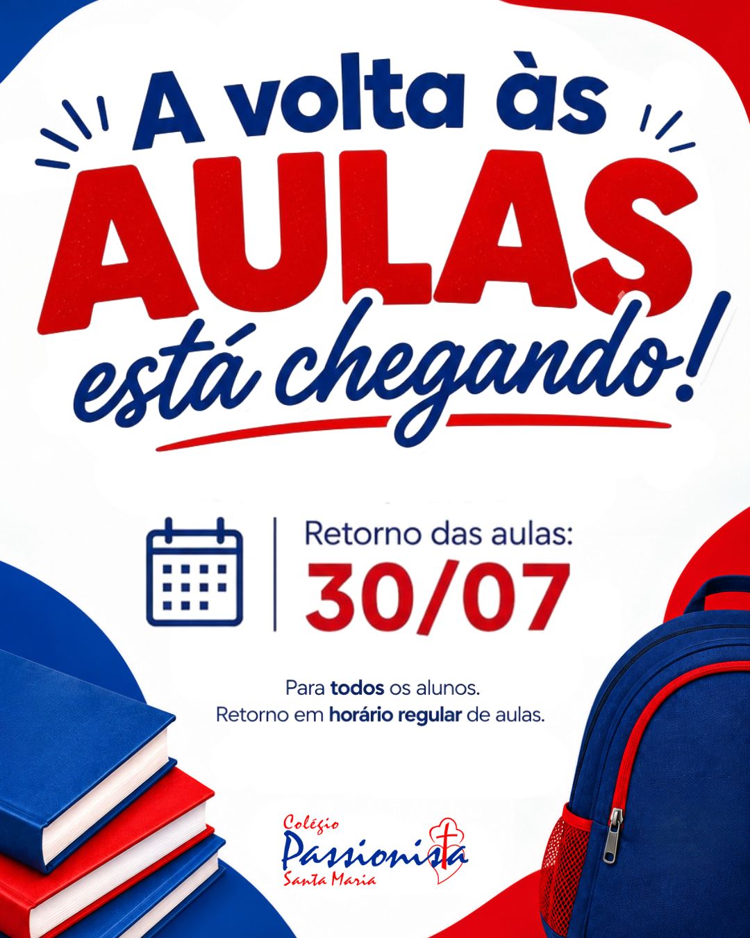 Volta �s aulas est� chegando Col�gio Passionista Santa Maria